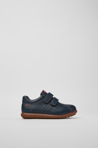 Neu Eingetroffen Camper Pelotas - Blauer Kinderschuh aus Leder und Textil.