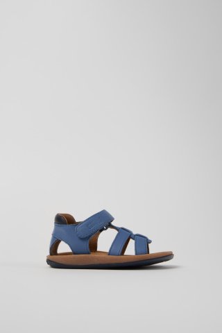 Neu Eingetroffen Camper Bicho - Blaue Kindersandale aus Leder.