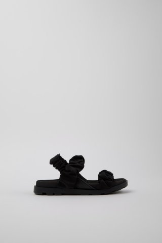Neu Eingetroffen Camper Brutus Sandal - Schwarze Kindersandale aus Leder und Recycling-PET.