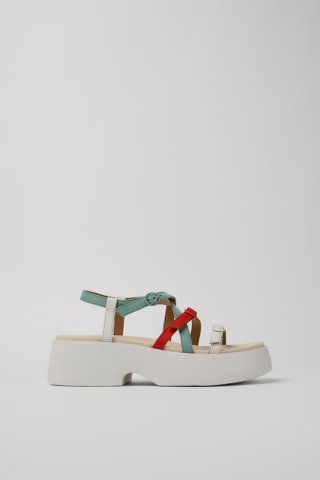 Neu Eingetroffen Camper Twins - Mehrfarbige Ledersandalen für Damen.