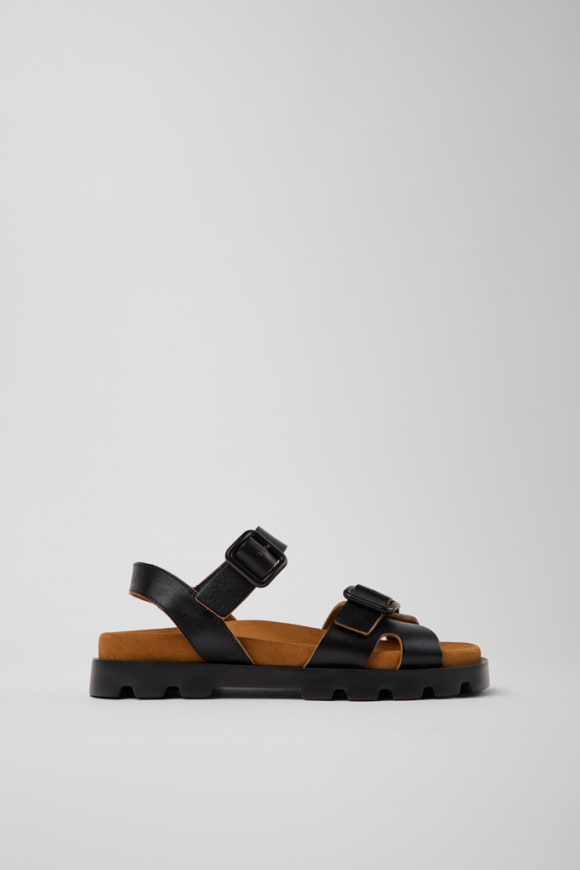 Neu Eingetroffen Camper Brutus Sandal - Schwarze Ledersandale für Damen. Neu Eingetroffen Camper Brutus Sandal - Schwarze Ledersandale für Damen.