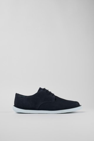 Neu Eingetroffen Camper Wagon - Blauer Herrenschnürschuh aus Nubukleder