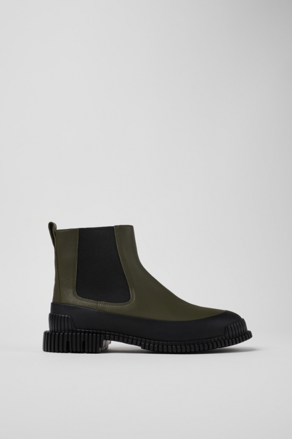 Neu Eingetroffen Camper Pix - Grüner und schwarzer Chelseastiefel aus Leder für Damen Neu Eingetroffen Camper Pix - Grüner und schwarzer Chelseastiefel aus Leder für Damen