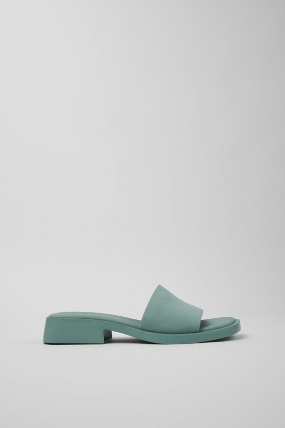Neu Eingetroffen Camper Dana - Grüne Sandalen aus Nubukleder für Damen.