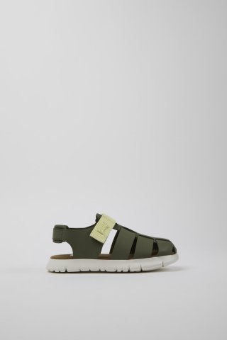 Neu Eingetroffen Camper Oruga - Mehrfarbiger Kindersandale aus Leder und Textil. Neu Eingetroffen Camper Oruga - Mehrfarbiger Kindersandale aus Leder und Textil.