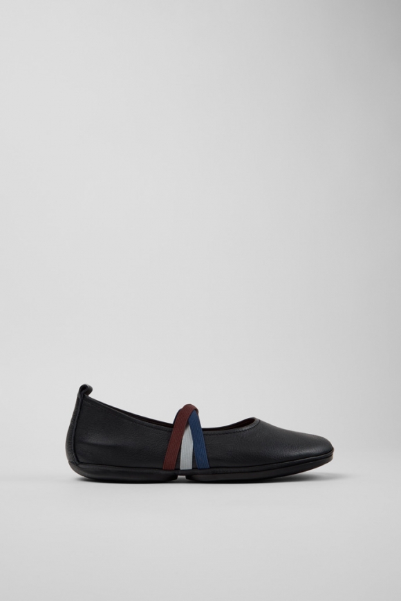 Neu Eingetroffen Camper Twins - Schwarzer Ballerina aus Leder für Damen.