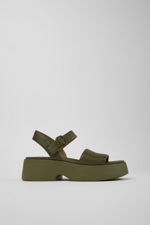 Neu Eingetroffen Camper Tasha - Grüne Ledersandalen für Damen Neu Eingetroffen Camper Tasha - Grüne Ledersandalen für Damen