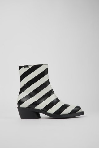 Neu Eingetroffen Camper Bonnie - Schwarz-weißer Damenstiefel aus Leder