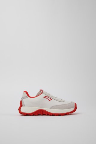 Neu Eingetroffen Camper Drift Trail - Weißer Kindersneaker aus recyceltem PET und Leder.