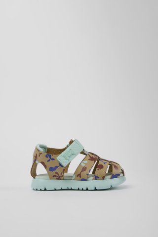 Neu Eingetroffen Camper Oruga - Mehrfarbige Sandalen aus Leder/Textil