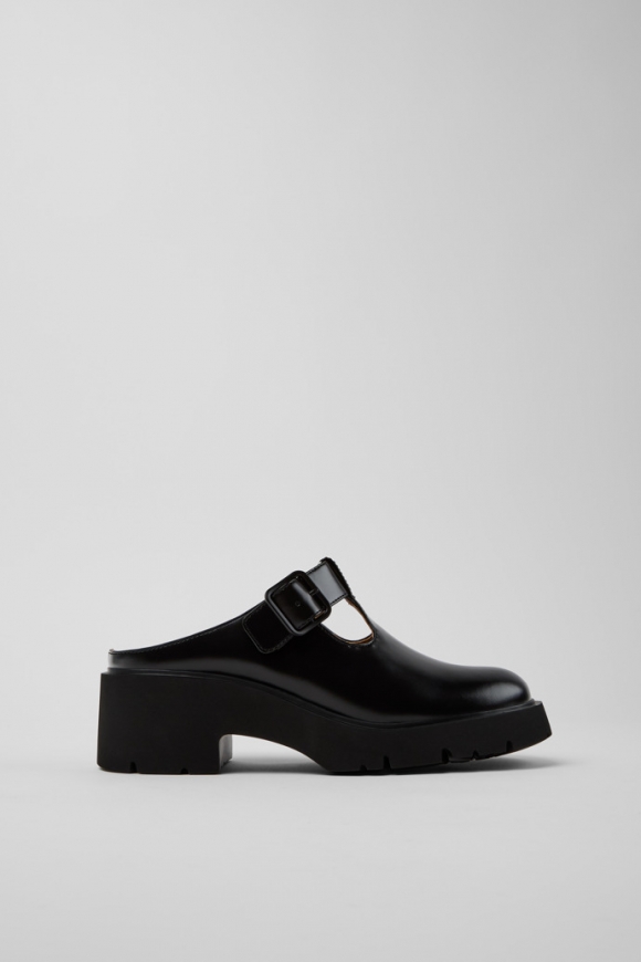 Neu Eingetroffen Camper Milah - Schwarze Ledersandale für Damen. Neu Eingetroffen Camper Milah - Schwarze Ledersandale für Damen.