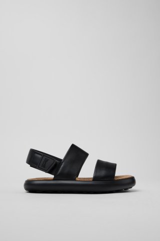 Neu Eingetroffen Camper Pelotas Flota - Schwarze Ledersandale für Damen.