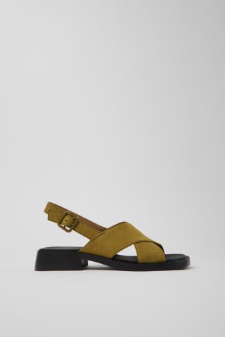 Neu Eingetroffen Camper Dana - Grüne Sandalen aus Nubukleder für Damen.