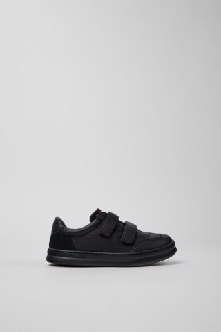 Neu Eingetroffen Camper Runner - Schwarzer Kindersneaker aus Leder und Nubukleder.