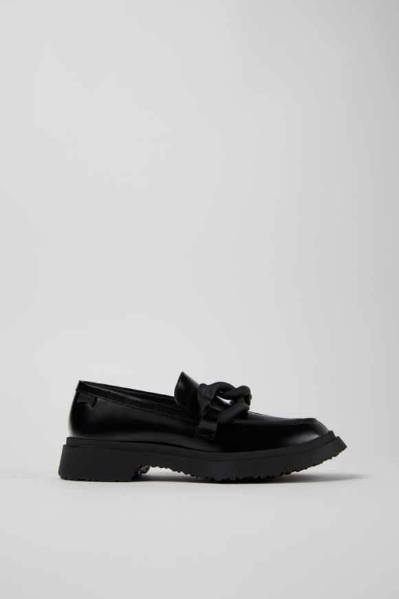 Neu Eingetroffen Camper Walden - Schwarze Lederwomen's Moccasin/Ballerina.