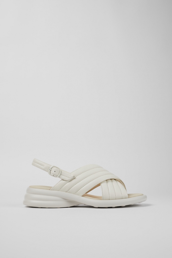 Neu Eingetroffen Camper Spiro - Weiße Damensandalen aus Leder mit Kreuzriemen Neu Eingetroffen Camper Spiro - Weiße Damensandalen aus Leder mit Kreuzriemen