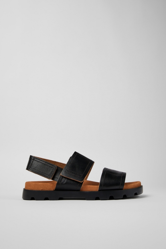 Neu Eingetroffen Camper Brutus Sandal - Schwarze Herrensandalen aus Leder mit Doppelriemen Neu Eingetroffen Camper Brutus Sandal - Schwarze Herrensandalen aus Leder mit Doppelriemen