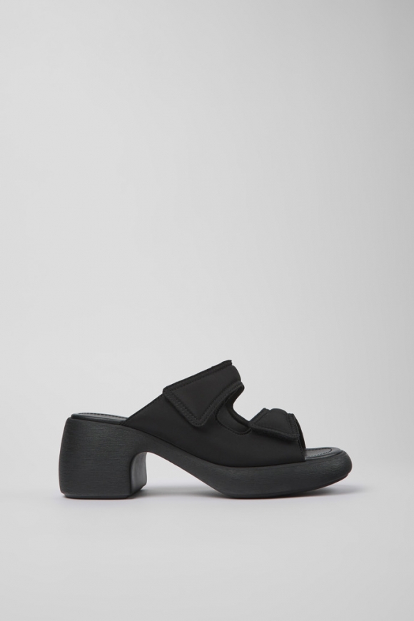 Neu Eingetroffen Camper Thelma - Schwarze Damensandalen aus Textil mit Doppelriemen Neu Eingetroffen Camper Thelma - Schwarze Damensandalen aus Textil mit Doppelriemen