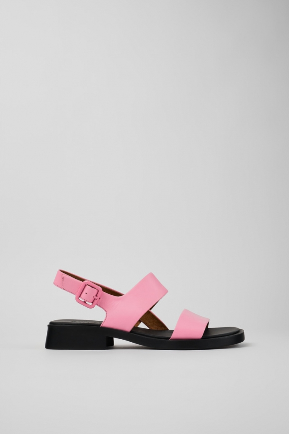 Neu Eingetroffen Camper Dana - Rosafarbene Ledersandalen mit Doppelriemen Neu Eingetroffen Camper Dana - Rosafarbene Ledersandalen mit Doppelriemen