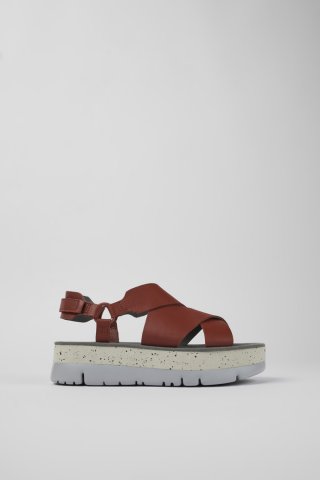 Neu Eingetroffen Camper Oruga Up - Rote Ledersandalen für Damen Neu Eingetroffen Camper Oruga Up - Rote Ledersandalen für Damen