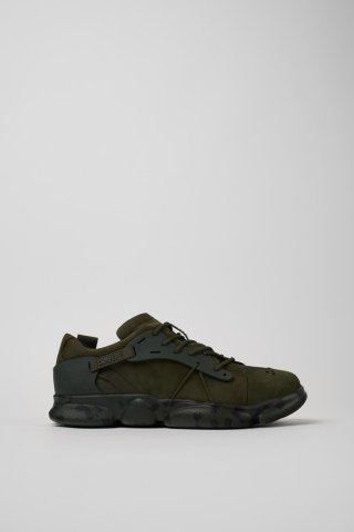 Neu Eingetroffen Camper Karst - Grüner Herrensneaker aus Textil und Nubukleder