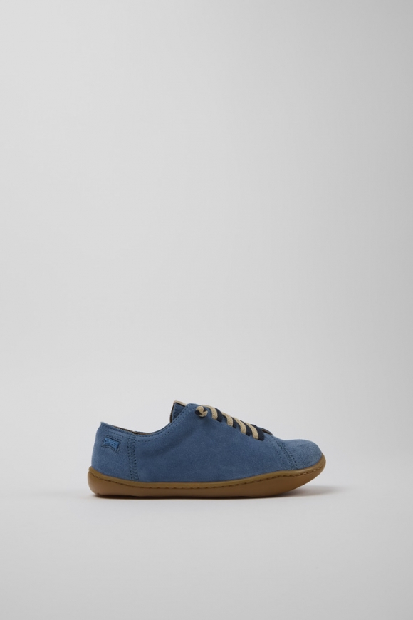 Neu Eingetroffen Camper Peu - Blauer Kinderschuh aus Nubukleder. Neu Eingetroffen Camper Peu - Blauer Kinderschuh aus Nubukleder.