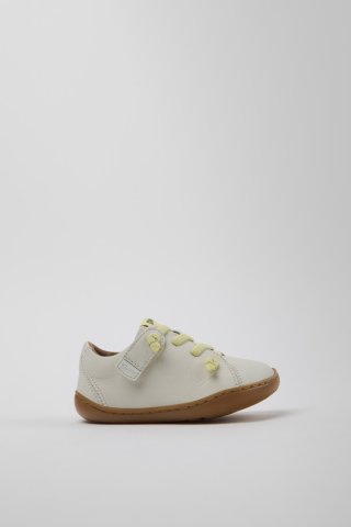 Neu Eingetroffen Camper Peu - Weißer Kinderschuh aus Leder.