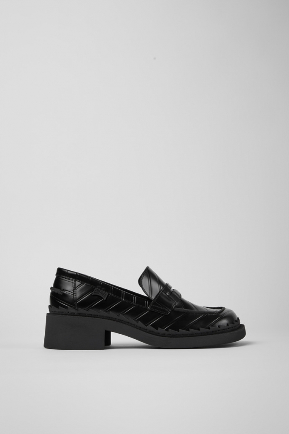 Neu Eingetroffen Camper Twins - Schwarzer Damenloafer aus Leder Neu Eingetroffen Camper Twins - Schwarzer Damenloafer aus Leder