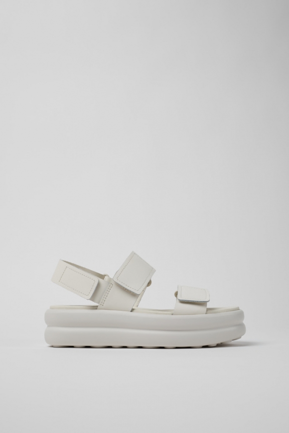 Neu Eingetroffen Camper Pelotas Flota Up - Weiße Ledersandalen für Damen.