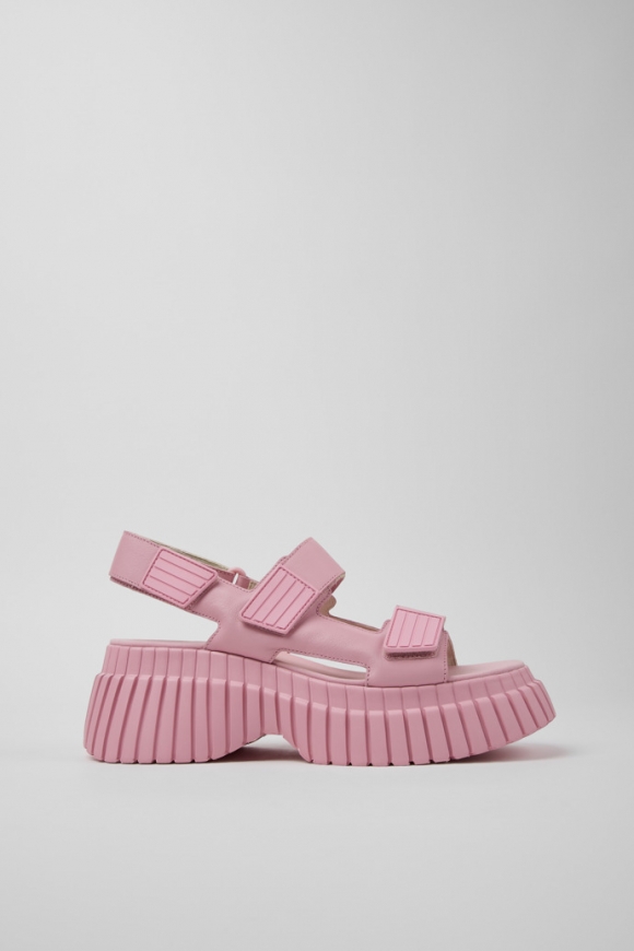 Neu Eingetroffen Camper BCN - Rosa Ledersandalen für Damen. Neu Eingetroffen Camper BCN - Rosa Ledersandalen für Damen.