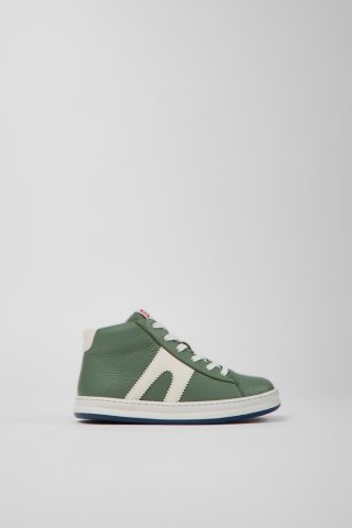 Neu Eingetroffen Camper Runner - Grün-weiße Kinderstiefelette aus Leder