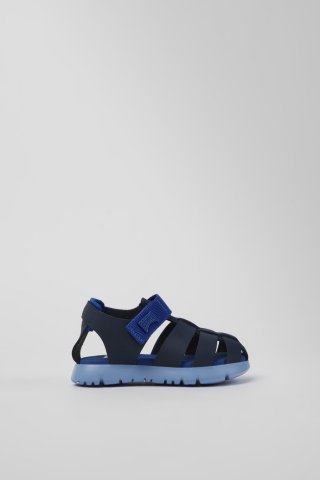 Neu Eingetroffen Camper Oruga - Blaue Sandalen aus Leder/Textil