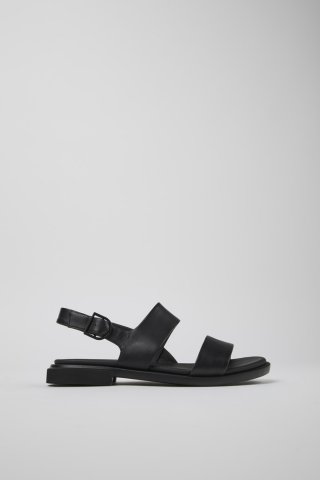 Neu Eingetroffen Camper Edy - Schwarze Ledersandalen für Damen