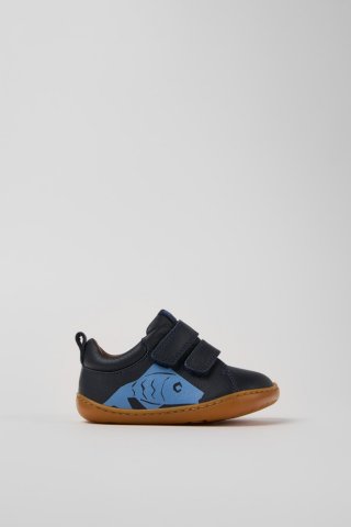 Neu Eingetroffen Camper Twins - Blauer Kindersneaker aus Leder.