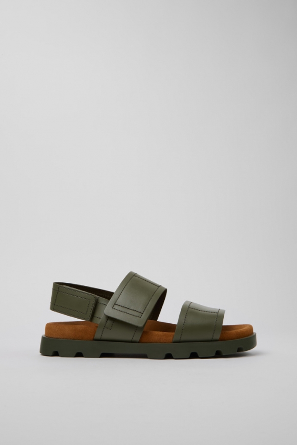 Neu Eingetroffen Camper Brutus Sandal - Grüne Ledersandalen für Herren.