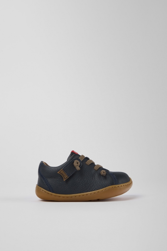 Neu Eingetroffen Camper Peu - Blauer Kinderschuh aus Leder.