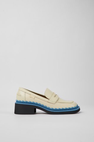 Neu Eingetroffen Camper Taylor - Weiß-blauer Lederloafer für Damen Neu Eingetroffen Camper Taylor - Weiß-blauer Lederloafer für Damen