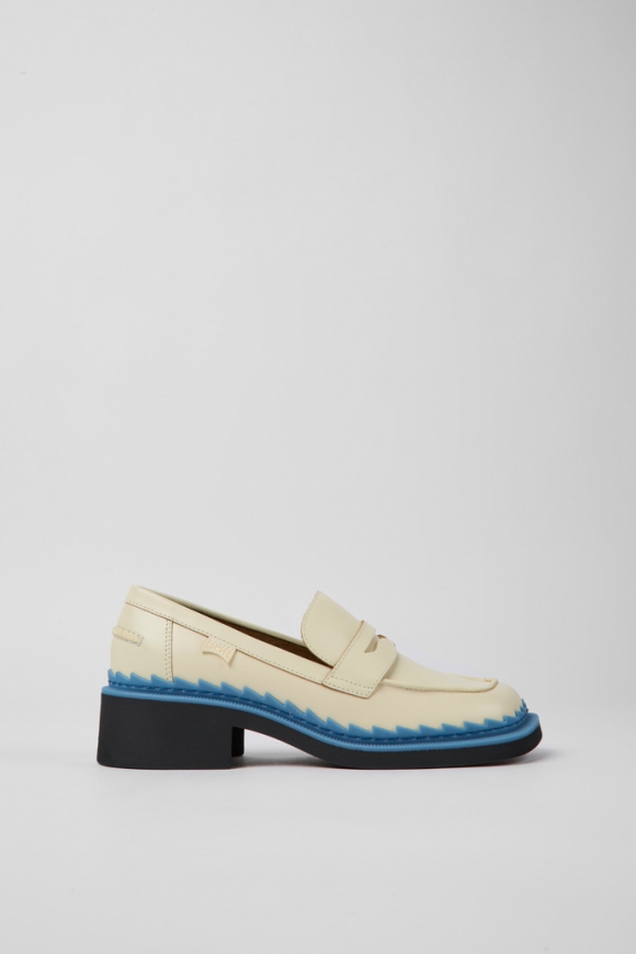 Neu Eingetroffen Camper Taylor - Weiß-blauer Lederloafer für Damen Neu Eingetroffen Camper Taylor - Weiß-blauer Lederloafer für Damen
