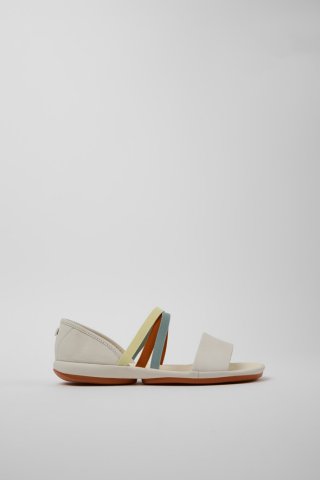 Neu Eingetroffen Camper Twins - Weiße Sandalen aus Leder für Damen. Neu Eingetroffen Camper Twins - Weiße Sandalen aus Leder für Damen.