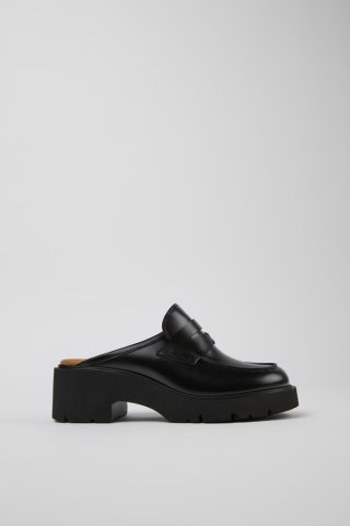Neu Eingetroffen Camper Milah - Schwarze Lederclogs für Damen