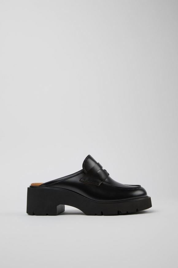 Neu Eingetroffen Camper Milah - Schwarze Lederclogs für Damen Neu Eingetroffen Camper Milah - Schwarze Lederclogs für Damen