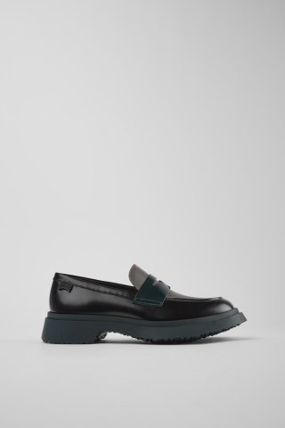 Neu Eingetroffen Camper Twins - Schwarzer und grauer Damenloafer aus Leder