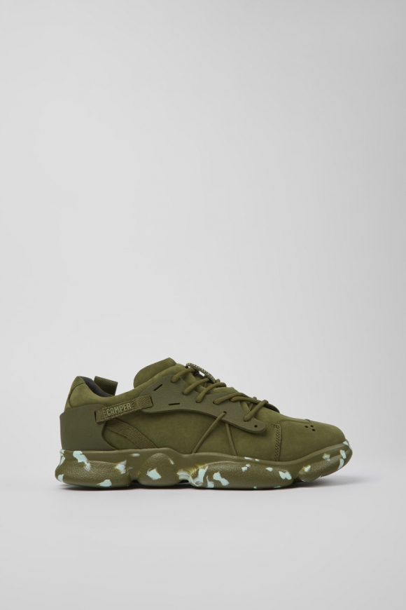 Neu Eingetroffen Camper Karst - Grüner Herrensneaker aus Nubukleder/Textil Neu Eingetroffen Camper Karst - Grüner Herrensneaker aus Nubukleder/Textil