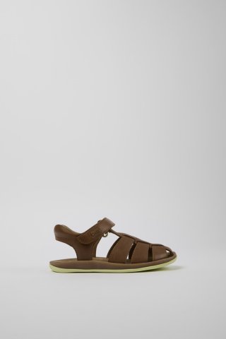Neu Eingetroffen Camper Bicho - Brauner Kindersandale aus Leder.