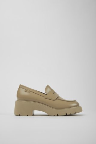 Neu Eingetroffen Camper Milah - Beiger Damenloafer aus Leder