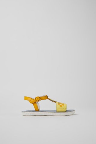 Neu Eingetroffen Camper Twins - Gelb-orange Kindersandale aus Leder