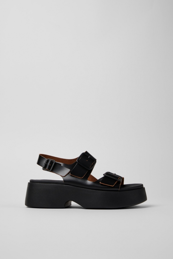 Neu Eingetroffen Camper Tasha - Schwarze ledersandale für damen. Neu Eingetroffen Camper Tasha - Schwarze ledersandale für damen.