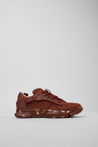 Neu Eingetroffen Camper Karst - Roter Damensneaker aus Textil und Nubukleder