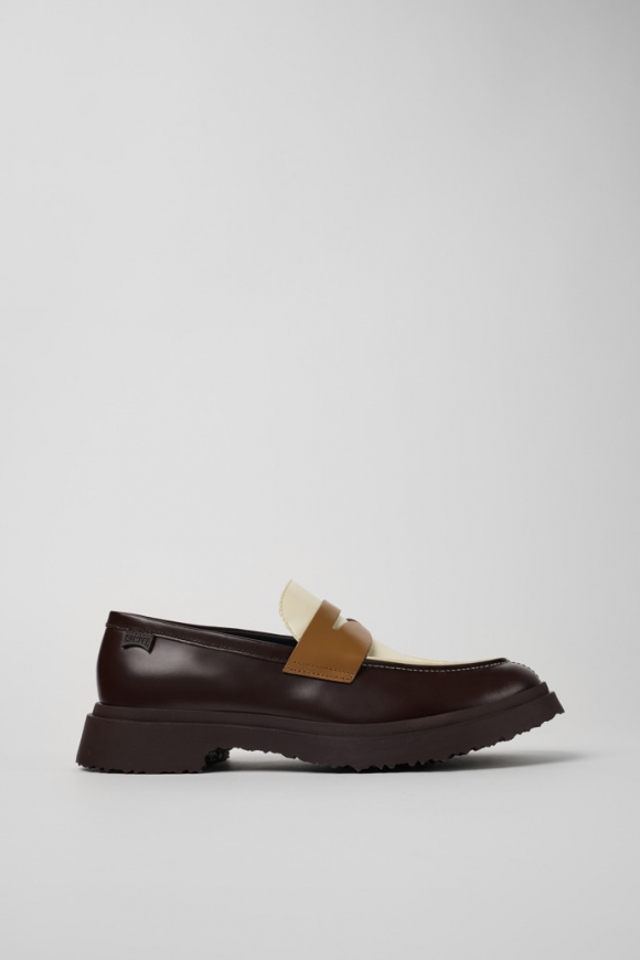Neu Eingetroffen Camper Twins - Braune und weiße Lederloafer für Herren Neu Eingetroffen Camper Twins - Braune und weiße Lederloafer für Herren