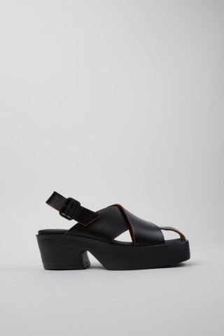 Neu Eingetroffen Camper Billie - Schwarze Ledersandale für Damen.